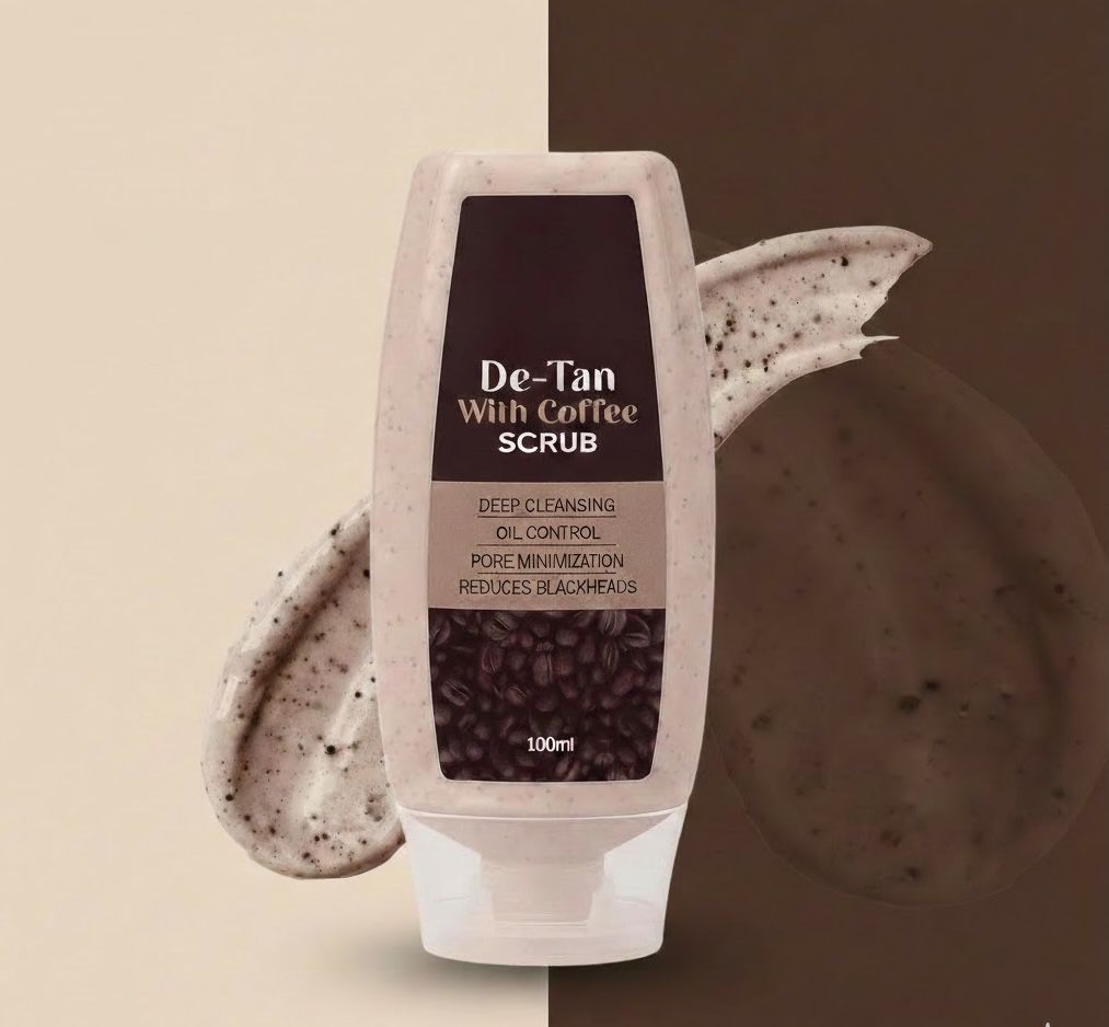 Glamwood De-Tan Coffee Scrub with Coffee – Deep Cleansing & Oil Control | 100 ml